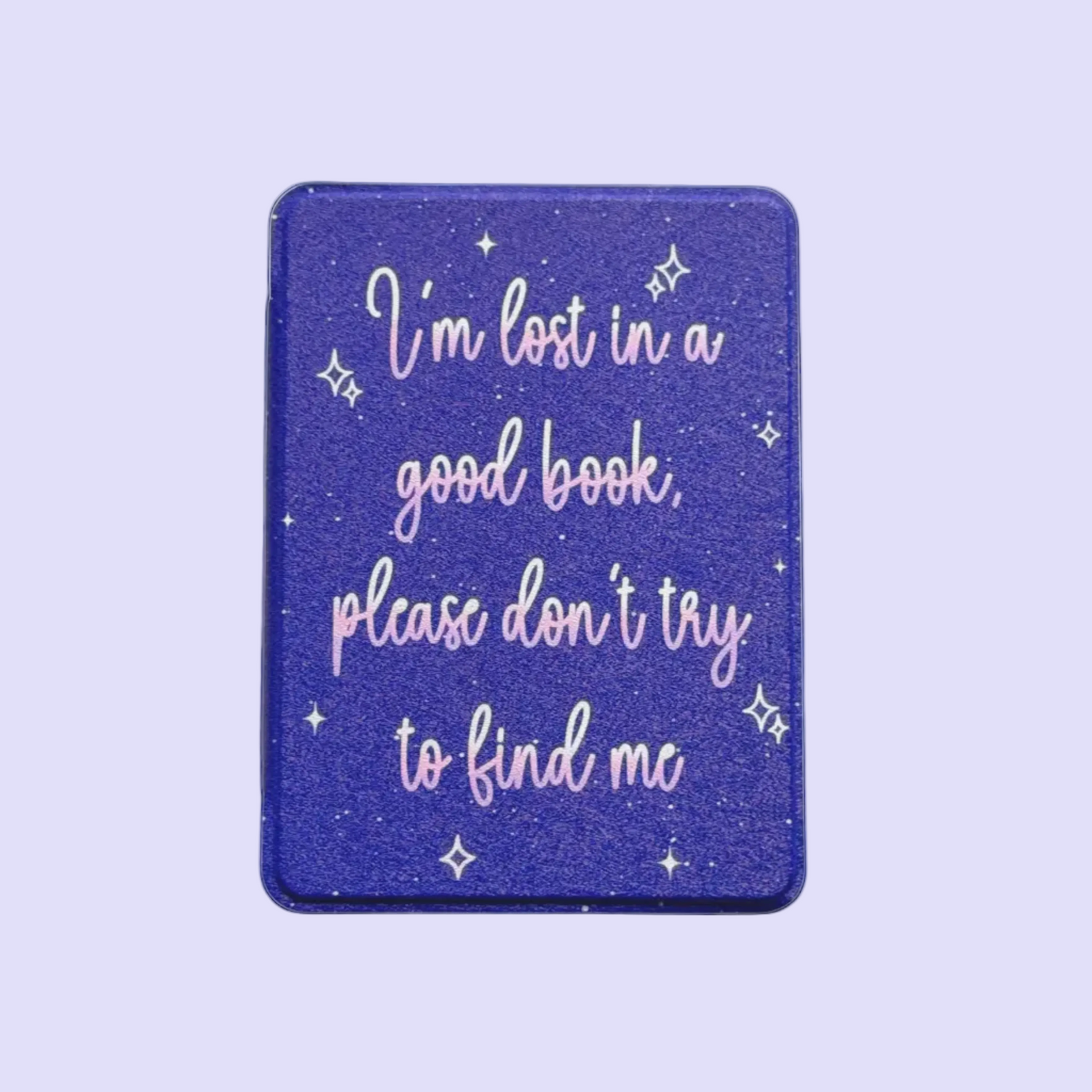Blue kindle case with bookish quote